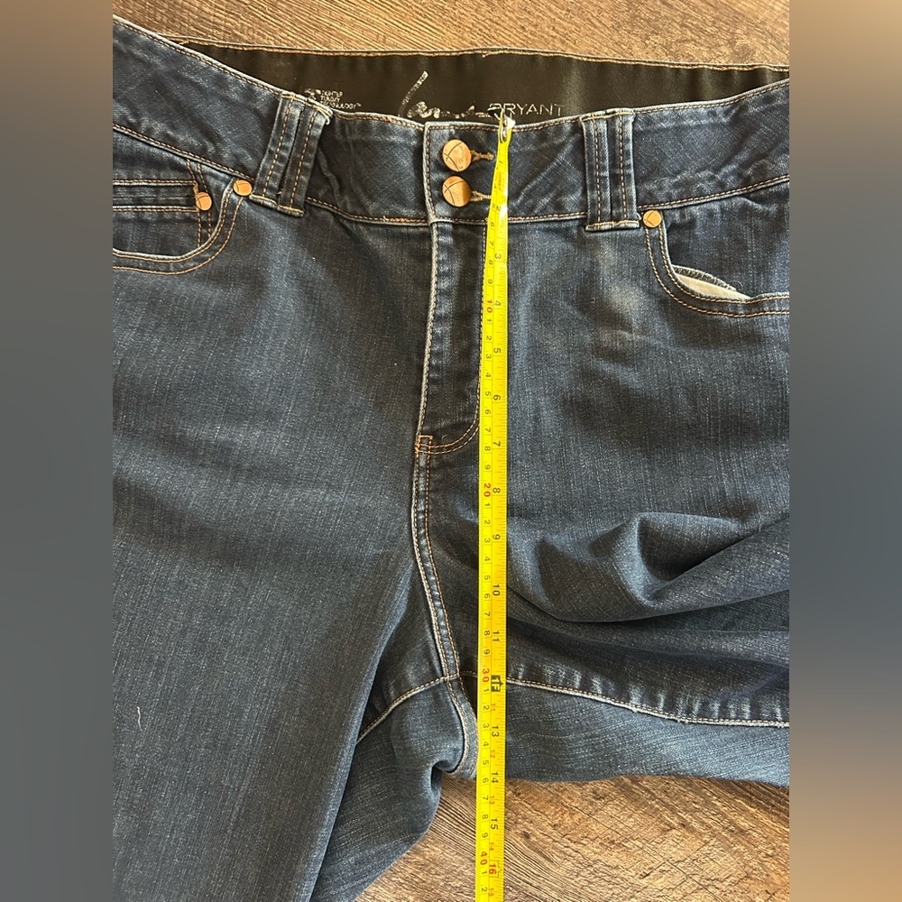 Lane Bryant Straight Leg Jeans Size 16 Avg Dark Wash Elastic Waist Tummy Control - Picture 9 of 10